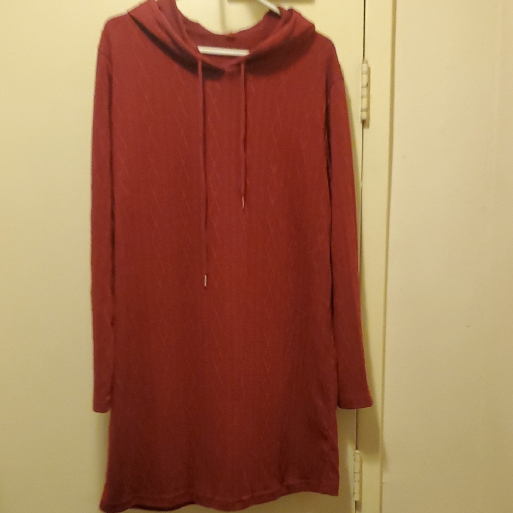 SHEIN Maroon Hooded Dress Size 12
